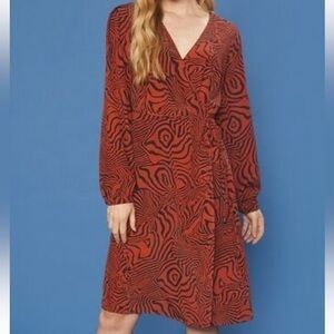 ModCloth wrap dress rust colour size small
